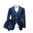 thumbnail image 3 of Visaccy Boys Suits Slim Fit 5 Piece Formal Outfit Dresswear Suit for Kids Blue Tuxedo Wedding, 3 of 5