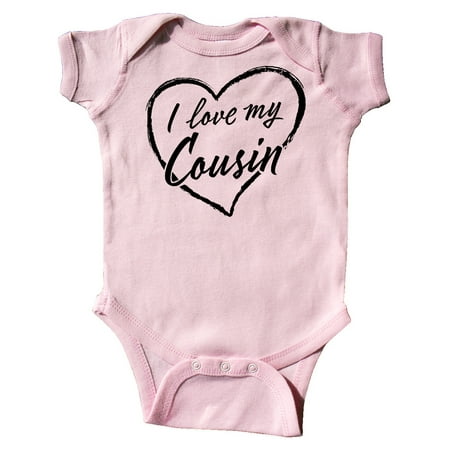 

Inktastic I Love My Cousin in Black Chalk Heart Gift Baby Boy or Baby Girl Bodysuit