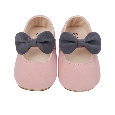 

Toddler Princress Shoes Kids Girls Soild Color Bowknot Soft Sole Floor Non-Slip First Walkers Prewalker Shoes