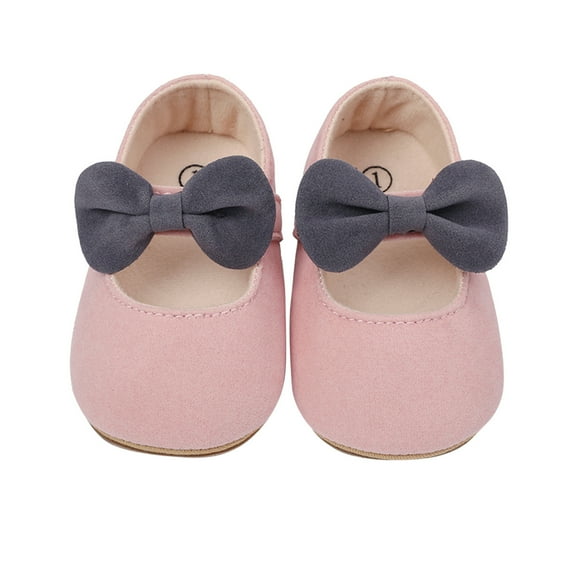 EnJoCho Toddler Girl Dance Shoes Toddler Kids Girls Soild Colour Bowknot Princress Shoes Soft Sole The Floor Barefoot Non Slip First Walking Prewalker Shoes Ballet Shoes Girls Dress Shoes