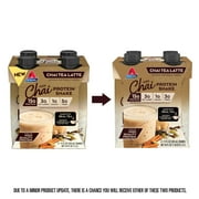 Atkins Chai Tea Latte Flavored High Protein Shake, Ready to Drink, Low Sugar and Low Carb Shakes, Keto-Friendly, Made with Real Tea, 4 Count
