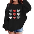 thumbnail image 7 of UACY Valentine Sweatshirts for Girls, Heart Print Oversized Sweatshirt Long Sleeve Tops Crewneck Preppy Pullover (Black, 9-10 Years), 7 of 7