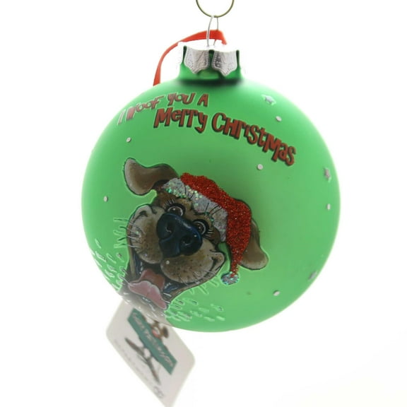 Holiday Ornaments I WOOF YOU A MERRY CHRISTMAS Glass Gary Patterson 6001955