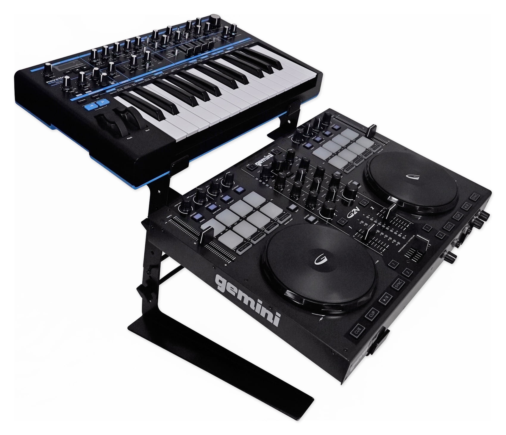 Rockville Rock2d2 Adjustable Dual Shelf Recording Studio Keyboard Laptop Stand