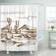 thumbnail image 1 of Cortinas de ducha de baño ABPHQTO Arizona Paisaje con cactus en las montañas 152x180 cm, 1 of 2