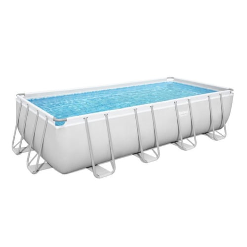 Bestway Power Steel™ 16 Pieds x 8 Pieds x 48 Pouces/4.88m x 2.44m x 1.22m Piscine Rectangulaire Choix Idéal pour les Familles en Raison de Son Cadre en Acier Supérieur Conçu pour une Résistance Maximale