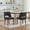 Black, variant on Youmumeub Set of 2 Modern Farmhouse Dining Chairs, Black Fabric Upholstered Kitchen Side Chairs with Nailhead Trim, Solid Wood Legs & Hollow Back Design
