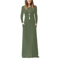 thumbnail image 1 of GZWYHT Robes pour Femmes 2025, Robes Maxi Décontractées pour Femmes à Manches Longues à Col Rond Unies Robe Longue Débardeur Robe à Manches Longues, Robes Modestes, Robe Verte, Commodes en Liquidation m, 1 of 9