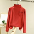 thumbnail image 2 of MeetoTime Hauts à Col Montant pour Femmes Automne Confortables Couleur Unie Manches Longues, 2 of 6