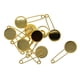 thumbnail image 1 of 10 piezas de broches de seguridad en blanco, bisel circular en blanco, cabujón dorado, 1 of 9
