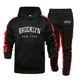 thumbnail image 2 of Conjunto de sudadera con capucha para hombre, otoño e invierno 2024, ropa de calle cálida para exteriores, chándal popular de ciudad con estampado informal de alta calidad, 2 of 4