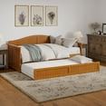 thumbnail image 1 of AFI Nantucket Mid-Century Solid Wood Twin Daybed with Trundle in Light Toffee, 1 of 14