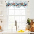 thumbnail image 4 of Summer Beach Tie Up Valances Curtain, Adjustable Kitchen Starfish Shell Coral Coastal Vintage Blue Plaid Valances for Windows Decor, Rod Pocket Short Curtains Set for Bedroom/Bathroom, 54"x18", 4 of 9