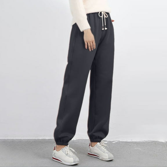 SNKSDGM Women's Plus Linen Pants Women Petite Xs Linen Pants Women Plus Size Tall Women's Solid Color Winter Elastic Waistband with and Drawstring Casual Sports Pants