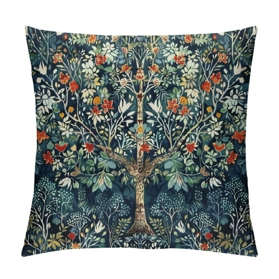 Autua Flowers Leaves Graphic Decorative Cushion Throw Pillow Cover for Home Living Room Sofa Aesthetic Pillowcase 1PC 12x12in