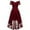 Wine, variant on The Off Shoulder Vintage Dresses for Women's Lace Floral Cocktail Dress Hi-Lo Bridesmaid Formal Party Dress Wedding Guest