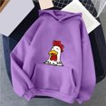thumbnail image 2 of Sudadera con capucha Gibobby para mujer informal estampado morado XXL, 2 of 3