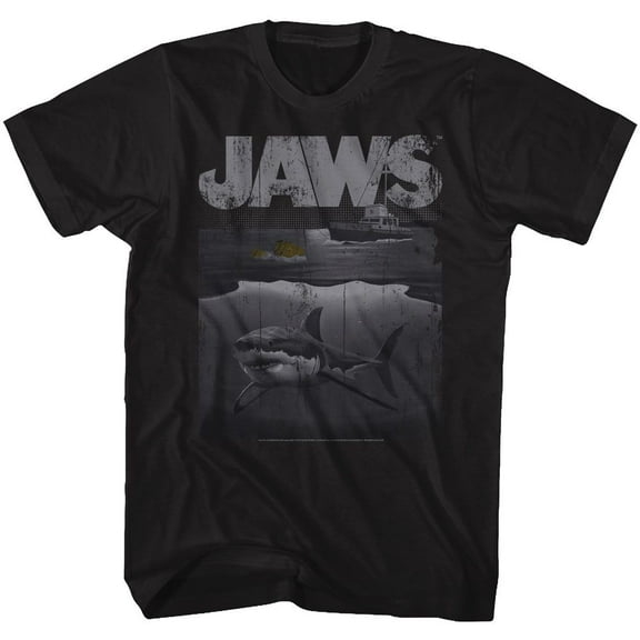 Jaws Movies Shark Boat Adult Short Sleeve T Shirt