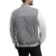 thumbnail image 2 of X RAY Jeans Mens Wool Varsity Bomber Jacket with Grainy PU Sleeves, Grey/White, 2XL, 2 of 9