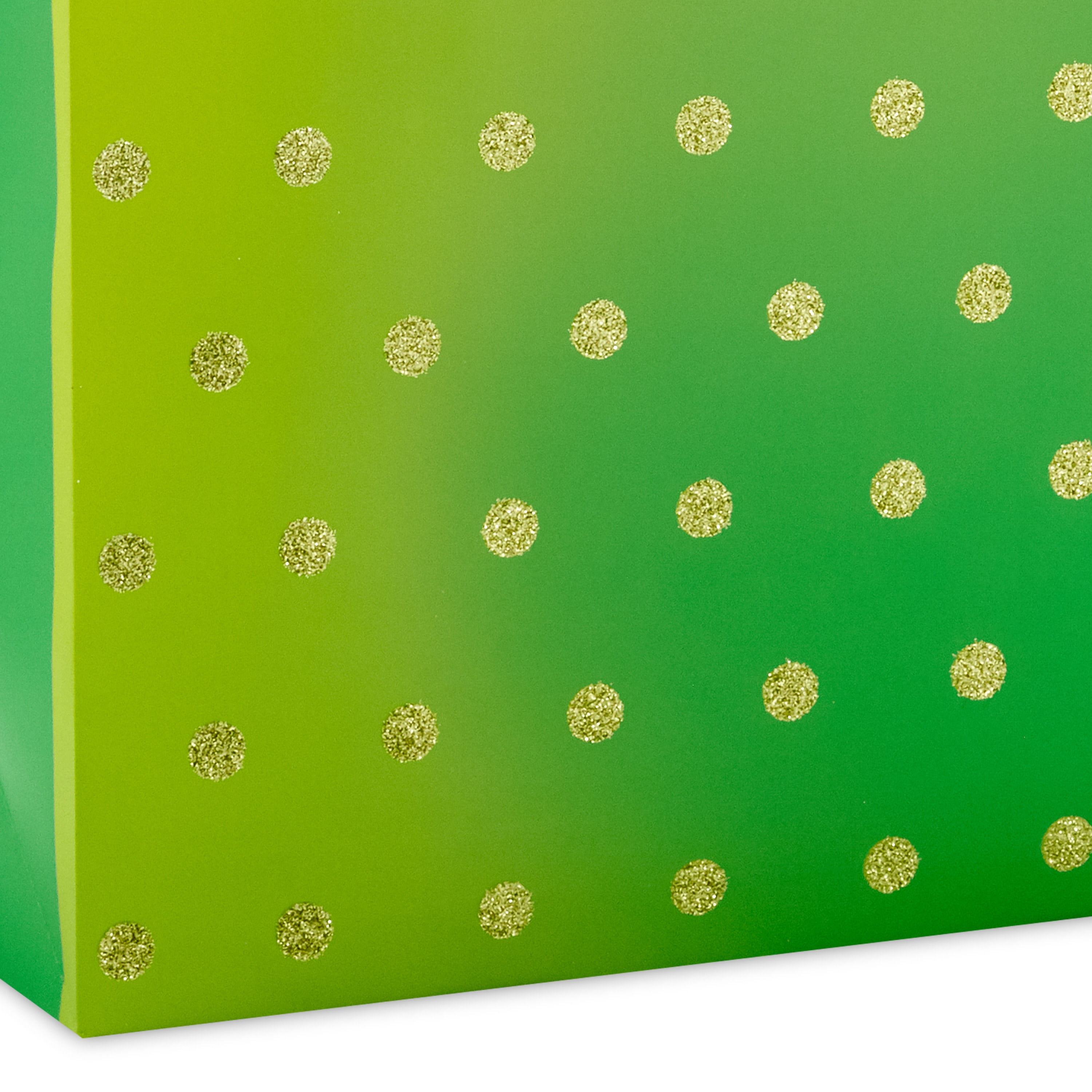 Hallmark 13" Large Gift Bag (Green with Glitter Dots)