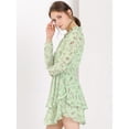 thumbnail image 4 of INSPIRE CHIC Robe en Mousseline à Taille Smockée à Imprimé Floral Vintage pour Femme, 4 of 6