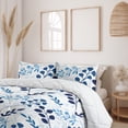 thumbnail image 2 of Ambesonne Nature Themed Down Alternative Quilt Comforter, Modern Leaves Meadow, Twin, White Dark Lavender, 2 of 5