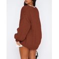 thumbnail image 2 of Cardigan de Punto Grueso PRETTYGARDEN Marrón Rojo M, 2 of 8
