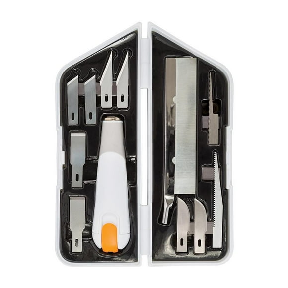 Ensemble de couteau de précision Easy Change de service intensif de Fiskars – DIY (11 lames) Spécialement conçu.