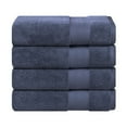 thumbnail image 2 of Superior Aria Turkish Cotton 4-Piece Bath Towel Set, Ultra Soft Heavyweight Towels, Crown Blue, 2 of 6