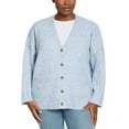 thumbnail image 4 of Ella Moss Ladies' Button Front Cardigan, Blue, XL, 4 of 6