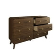thumbnail image 7 of Castle Place Mid-Century 6 Drawer Wooden Dresser, Brown, 7 of 7