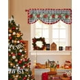 thumbnail image 4 of Christmas Tie Up Valances Curtain, Winter Floral Snowflakes Vintage Black White Geeks Adjustable Rod Pocket Short Window Treatment Tie Up Curtains Valances for Kitchen Living Room Bathroom 42x12 In, 4 of 9