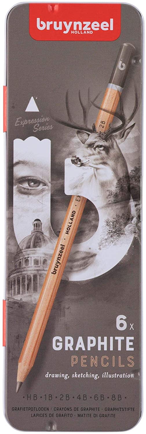Royal Talens Bruynzeel Expression Graphite Pencils Tin Set of 6