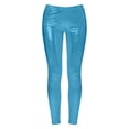 thumbnail image 6 of Scyoekwg Women's Leggings Solid Color Metallic Tight-Fitting Slim Pant With Side Pockets Casual Loose Comfy Ladies Sweatpants Trousers Light Blue,XL, 6 of 6