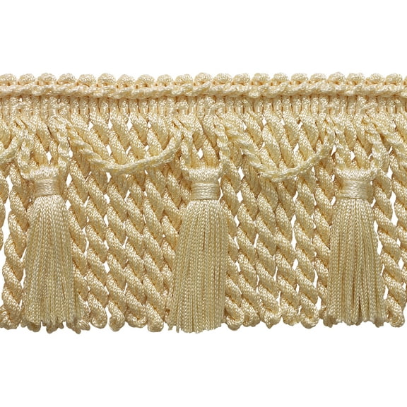 4" (10cm) Chainette Bullion Fringe Trim # CBF4,, Cream Ivory #A2 (Ivory / Cream) Sold By The Yard (36"/3 ft/0.9m)