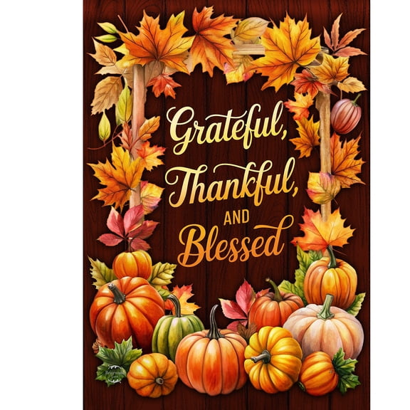 Briarwood Lane Fall Thanksgiving Double Sided Garden Flag 12x18 For Outdoor Thankful Blessings For Thanksgiving Garden Flag Flags For Outside