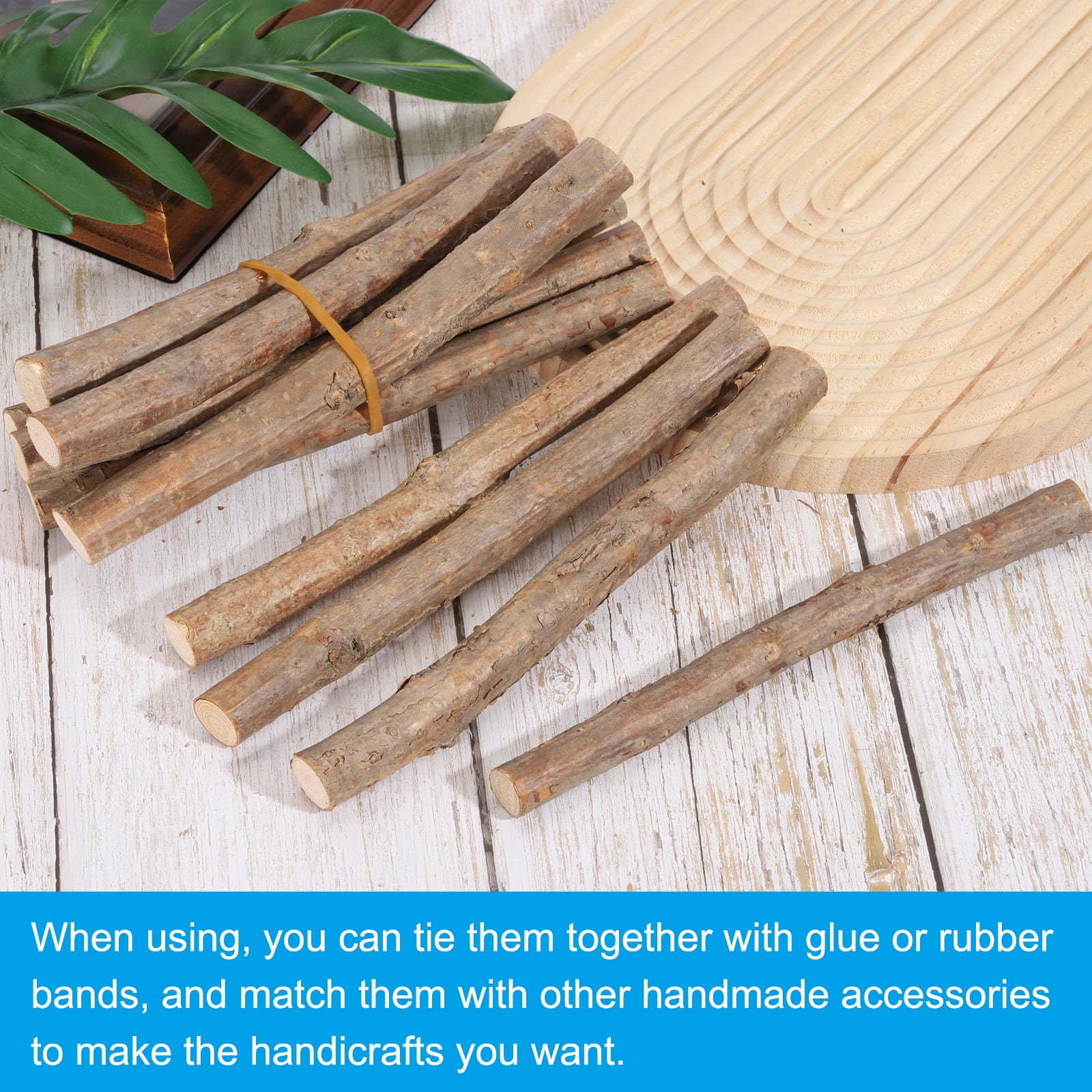 Uxcell 8 Pcs / 20cm Wood Log Sticks, 0.6-1.2inch inch in Diameter Natural Wood Craft Sticks, Dried Wood Sticks Decorative Wood Branch Sticks for DIY Crafts Accessory Photo Props, Brown