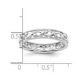 thumbnail image 2 of 4.25mm 925 Sterling Silver Polished Patterned Stackable Carved Ring Size 7 Stackable Ring for Women, 2 of 2