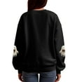 thumbnail image 5 of TTUHYWXI Halloween Sweatshirts Women Colorful Sequin Ghost Graphic Pullover Shirt Halloween Witch Crewneck Sweater (Black, L), 5 of 5