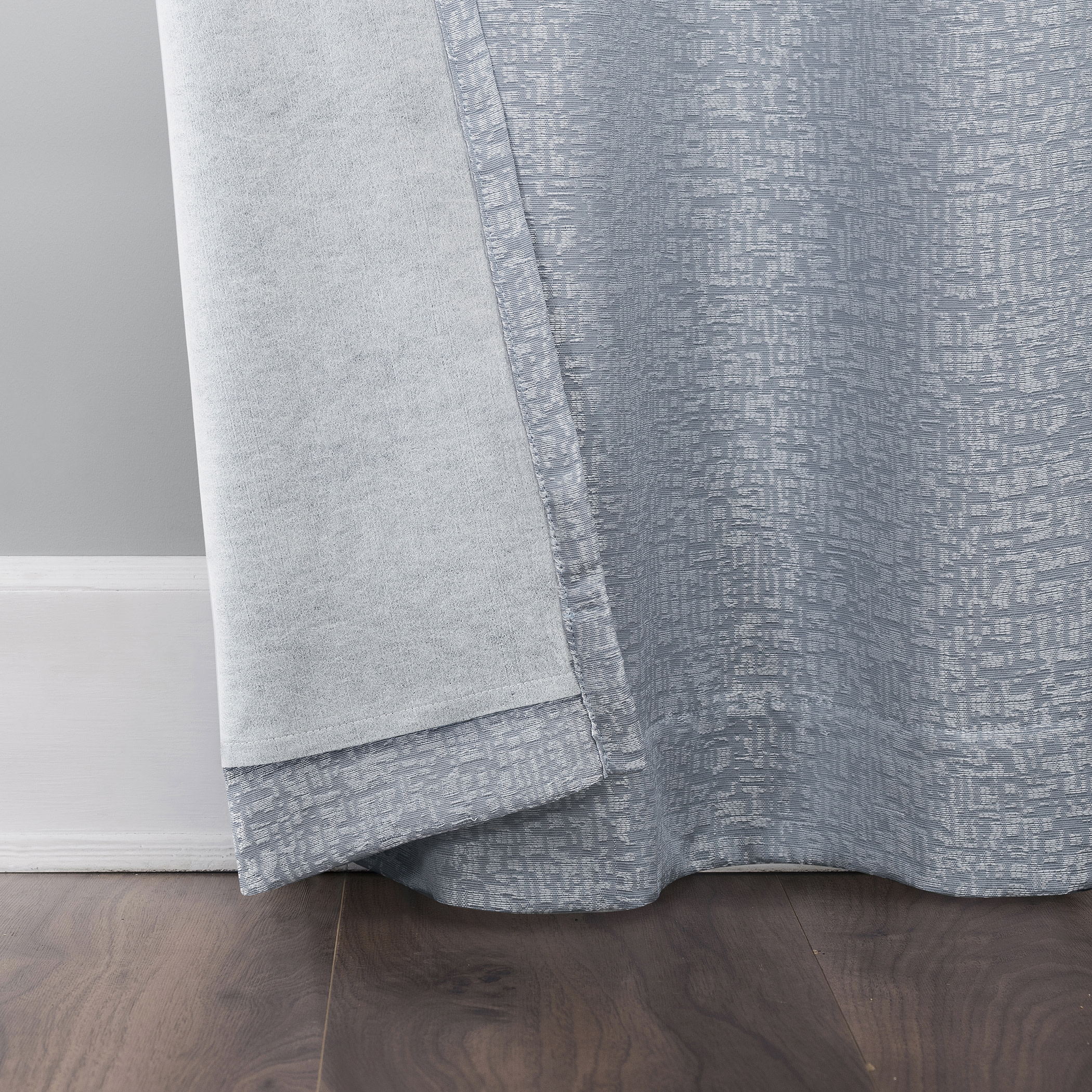 Sun Zero Serenity 2-pack Abstract Magnetic Closure 100% Blackout Grommet Curtain Panel Pair, 36"W x 84"L, Light Blue
