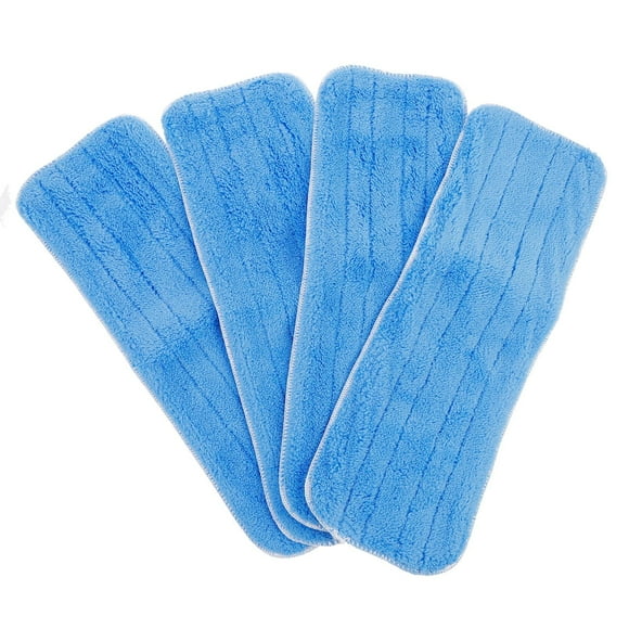RUNROTOO 4pcs Flat Mop Pads Fabric Blue for Households with Pets