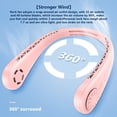 thumbnail image 3 of Ventilador para colgar en el cuello Ventilador de enfriamiento ajustable recargable de 5 W Enfriador de aire portátil personal sin cuchillas, Rosa Inevent HA006450-02B, 3 of 6