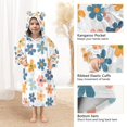thumbnail image 3 of FORMRS Wearable Blanket Hoodie with Sleeves for Kids Cozy Flannel Sweatshirt, Colorful Flowers, 3 of 7