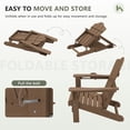 thumbnail image 3 of LOYALICE Folding Adirondack Chair with Dual Cup Holders, All-Weather HDPE Outdoor Patio Chair for Backyard, Poolside, Garden, Fire Pit, Brown, 3 of 11