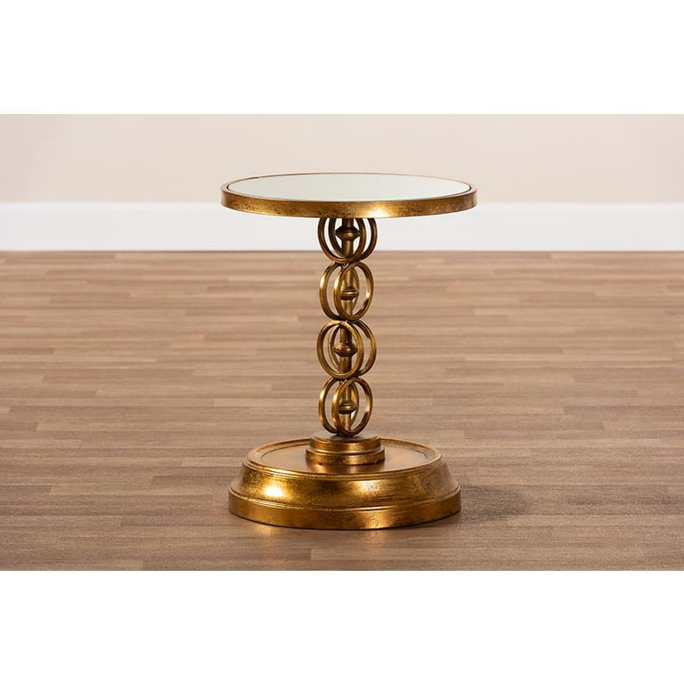 Baxton Studio Cressida Mirrored Glass End Table Walmart