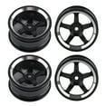 thumbnail image 2 of Durable Aluminum Alloy RC Car Wheel Rim Hub RC Car Wheel Hub, RC Car Wheel Rim, RC Flat Running Car Remote Control Car for 1/10 RC Car RC Drift Car 5-Spoke Black, 2 of 8