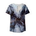 thumbnail image 5 of ICHUANYI Clearance Women Fashion Printed Casual V-Neck Short Sleeve Loose T-Shirt Blouse Tops(Black, XL) ICHUANYI WER2023080707005, 5 of 5