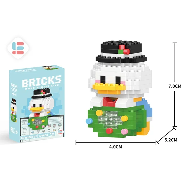 Bloques de construcción de Disney para niños, figuras de acción de Stitch, princesa Elsa, LinaBell, Mickey Mouse, pato, Mini bloques de montaje, juguetes de ladrillo, regalos para niños
