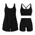 thumbnail image 5 of MGDXOX 3 Piece Tankini Swimsuits for Women Swim Tank Top with Bra and High Waist Boy Shorts with Pockets Black XXXL, 5 of 9