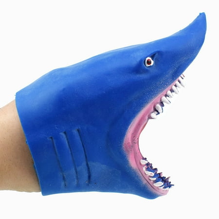 Shark Hand Puppet TPR Rubber Stretchy Lifelike Role Play Bedtime Story Toy for